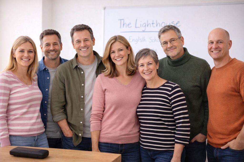 gruppo studenti adulti corso di inglese base per principianti