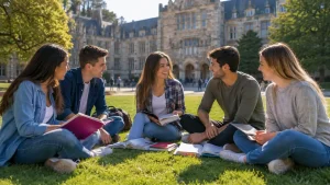 Gruppo di ragazzi durante corsi di inglese estivi all’estero