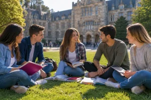 Gruppo di ragazzi durante corsi di inglese estivi all’estero
