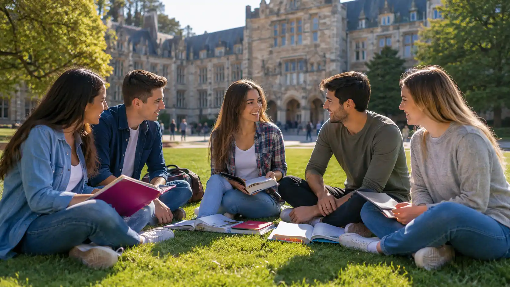 Gruppo di ragazzi durante corsi di inglese estivi all’estero