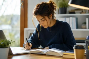 Studentessa durante la Preparazione esami Cambridge
