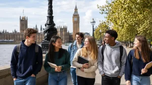 ragazzi durante una pausa del corsi di inglese in Inghilterra con alloggio