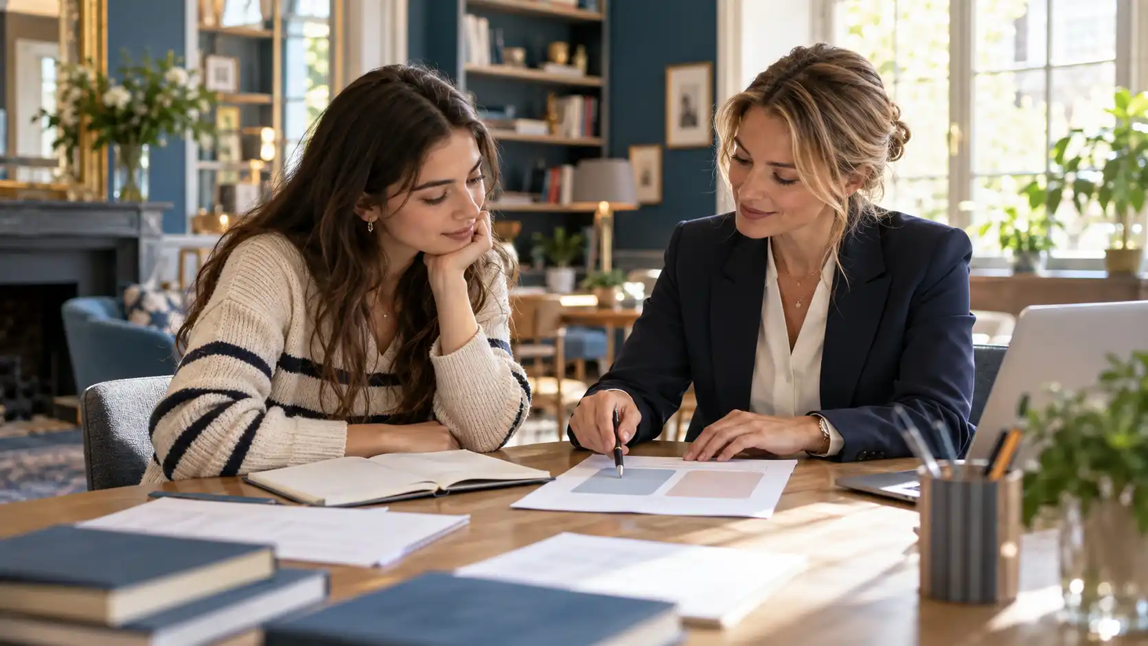 B1 o B2 Cambridge: quale scegliere? Studentessa e insegnante di inglese valutano insieme il percorso linguistico più adatto in una scuola moderna e accogliente.